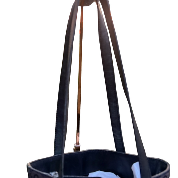 Celine Brown and Black Macadam Shoulder Bag Tote GUC - Picture 4 of 17